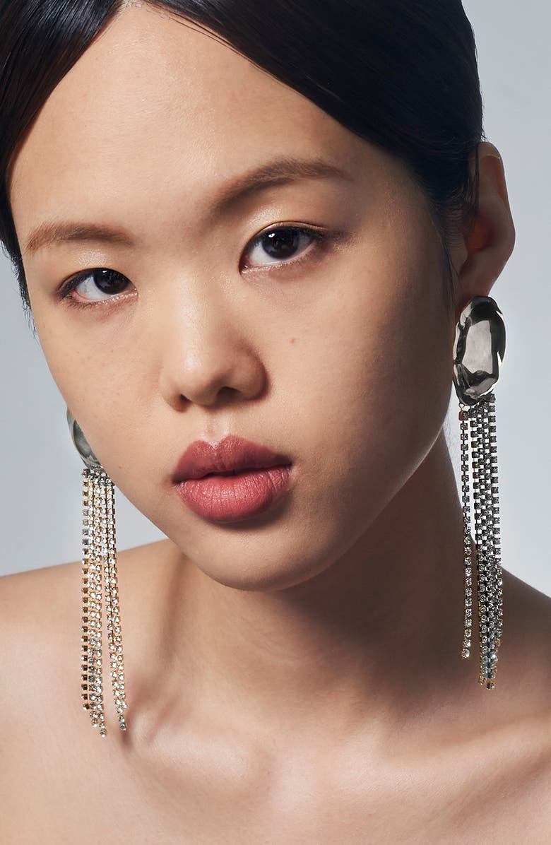 Sterling King Orbit Crystal Drop Earrings, Alternate, color, 