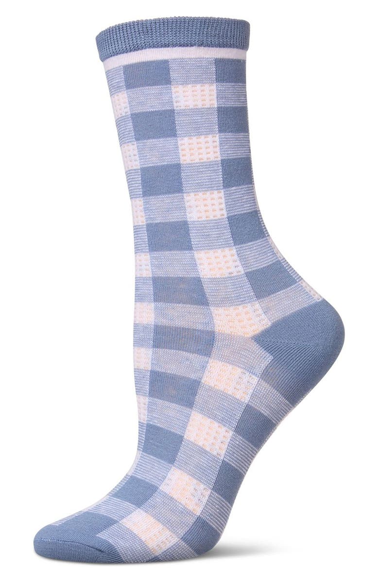 MeMoi Gingham Crew Socks, Alternate, color, 