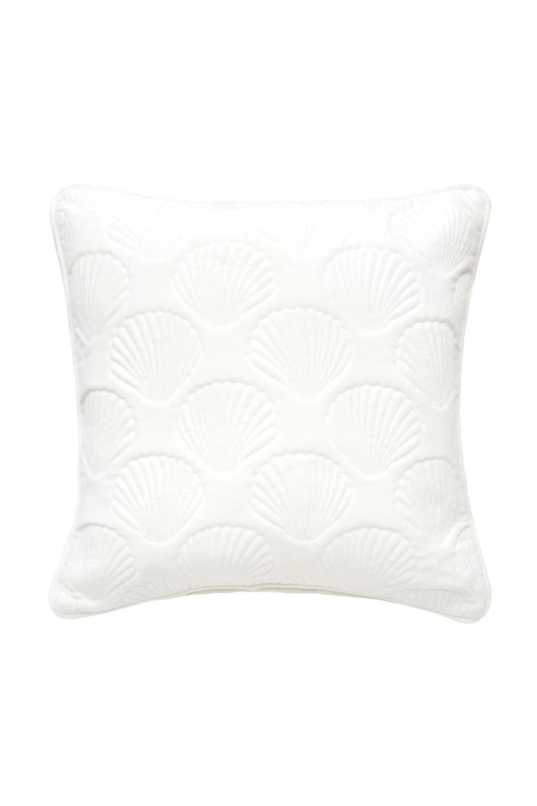 Shells White Velvet Pillow, Main, color, White