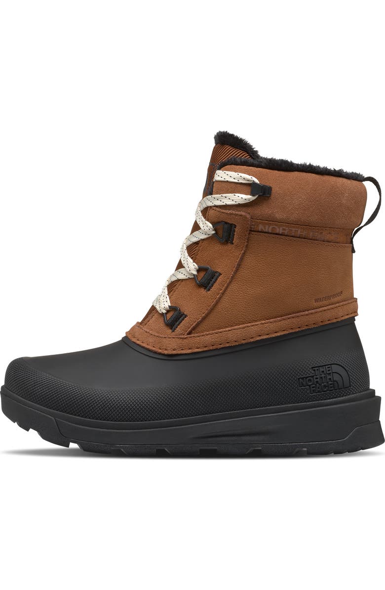 The North Face Shellista V Waterproof Insulated Short Boot, Main, color, Burnt Umber/ Tnf Black