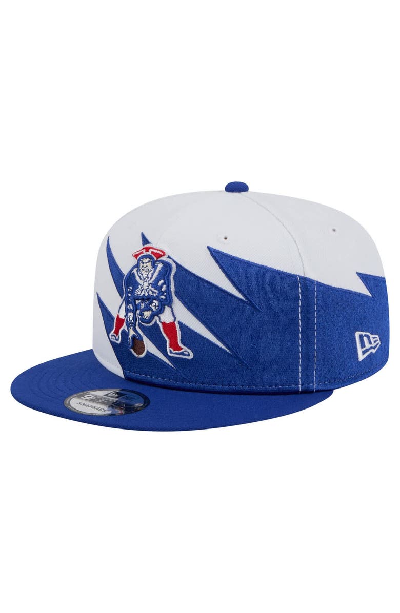 New Era Men's New Era Royal New England Patriots Throwback Jagged 9FiFTY Snapback Hat, Main, color, Royal