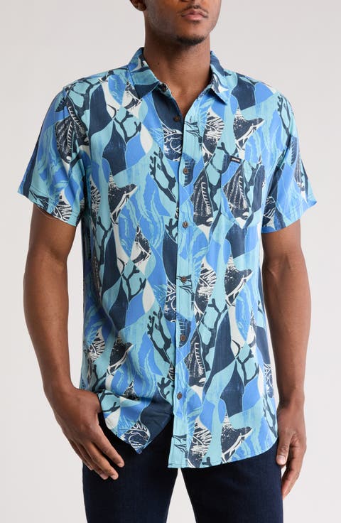 Party Short Sleeve Button-Up Shirt