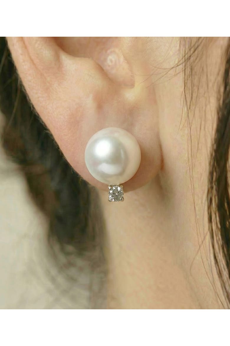 White South Sea Pearl & Diamond Sasha Earrings, Alternate, color, White Gold