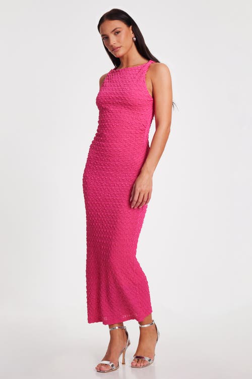 QUIZ QUIZ TEXTURED JERSEY MIDI DRESS WITH TWIST STRAP DETAIL