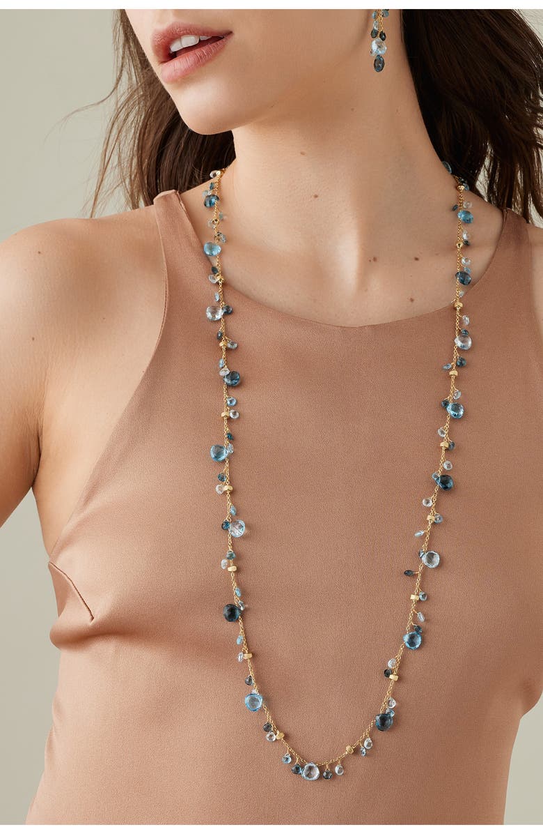 Marco Bicego Paradise Mixed Topaz Long Charm Necklace, Main, color, 