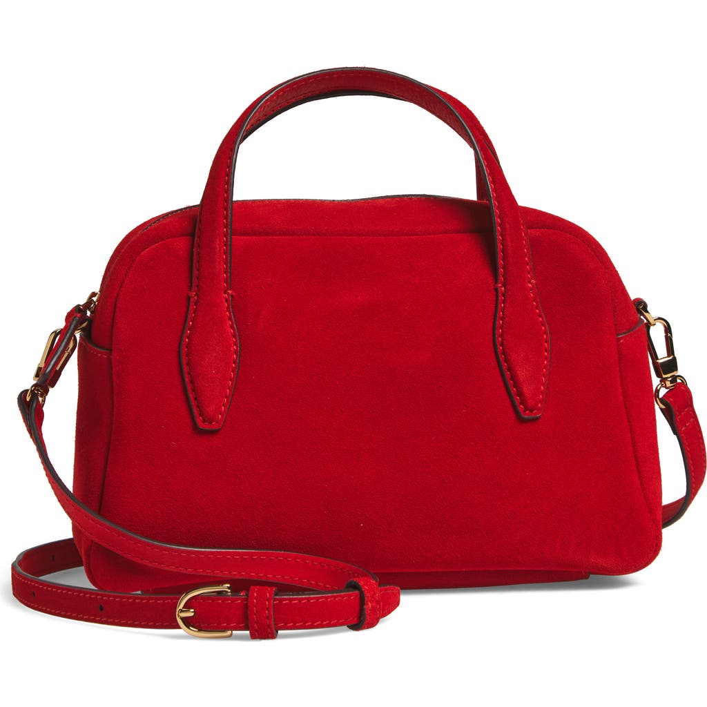 Madewell Medium Suede Crossbody Bag In Red