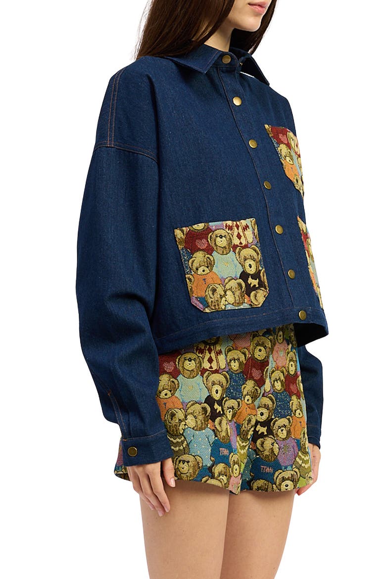 Bearlyn Denim Jacket, Alternate, color, INDIGO BROWN MULTI