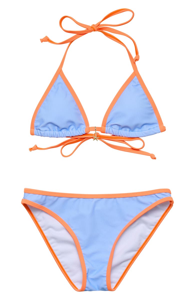 Snapper Rock Kids' The Sea Sorbet Triangle Two-Piece Swimsuit, Main, color, Blue