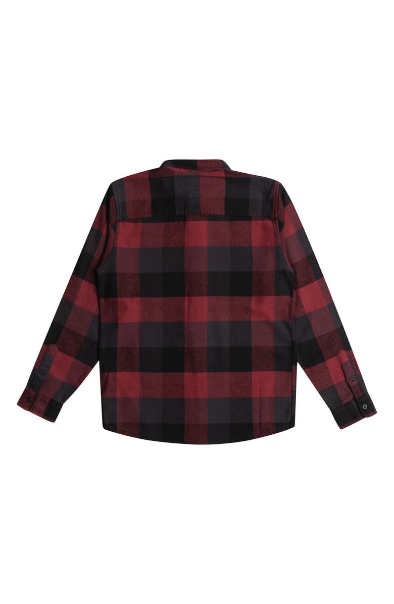 Quiksilver Kids' Motherfly Plaid Organic Cotton Flannel Button-Up Shirt, Alternate, color, 