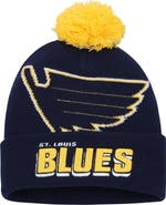 Mitchell & Ness Men's Mitchell & Ness Blue St. Louis Blues Punch Out Cuffed Knit Hat with Pom
