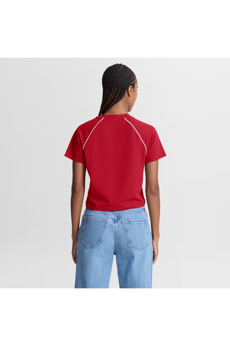 Women's Fanatics Scarlet San Francisco 49ers Offensive Scheme Raglan Tri-Blend Cropped Top, Alternate, color, Scarlet