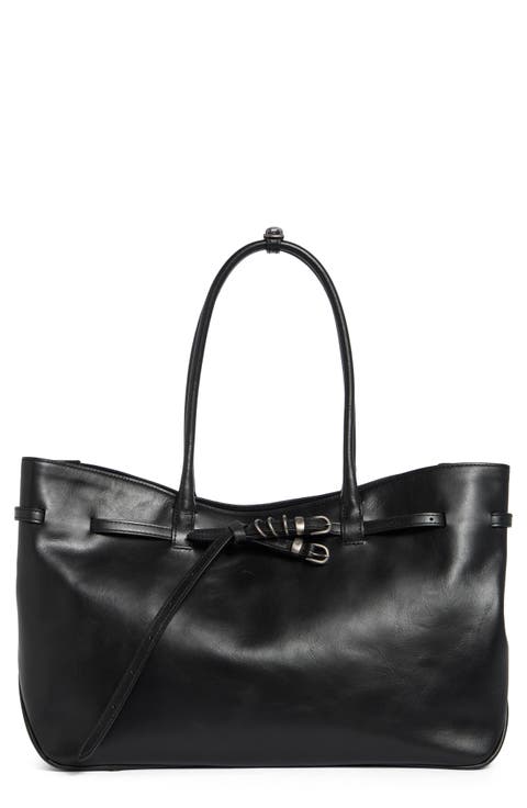 Grandma Large Buckle Suede Shoulder Bag