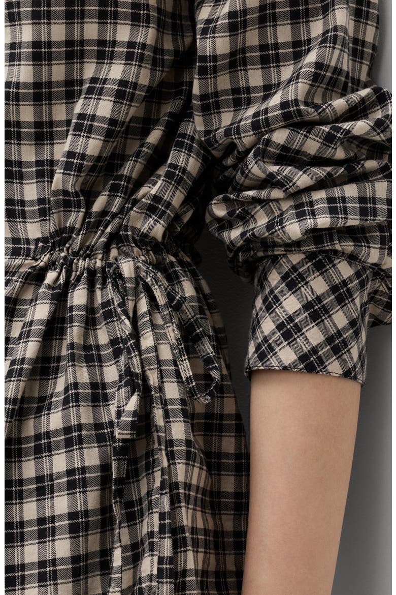 Drawstring Waist Cotton Shirt, Alternate, color, BLACK/ MULTI
