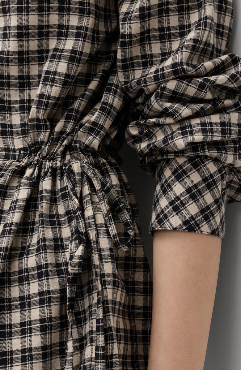 M&S Drawstring Waist Cotton Shirt, Alternate, color, Black/ Multi