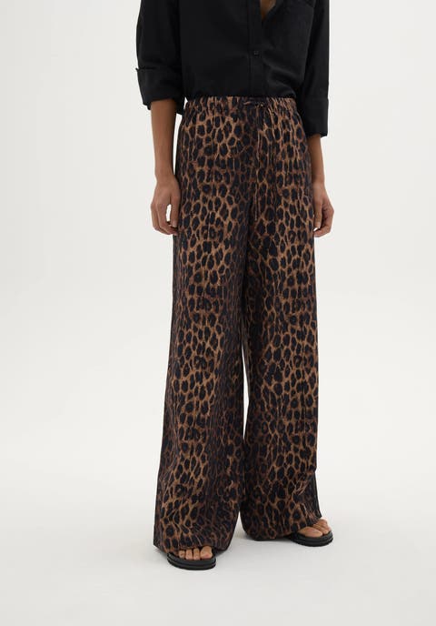 Petunia Linen Blend Leopard Trouser