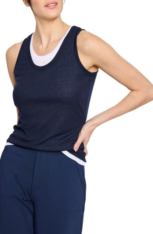 Nz Active By Nic+zoe Gauzy Double Layer Tank In Dark Indigo