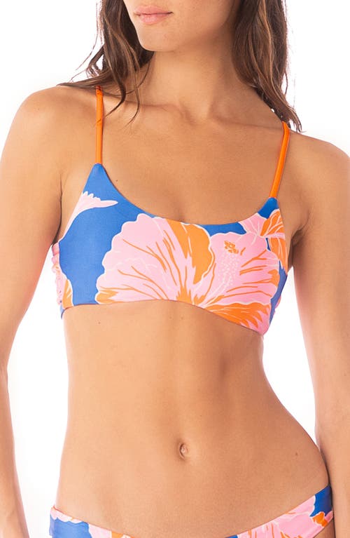 Maaji Magnolia Mirage Vienna Multifit Reversible Bikini Top In Bright Blue