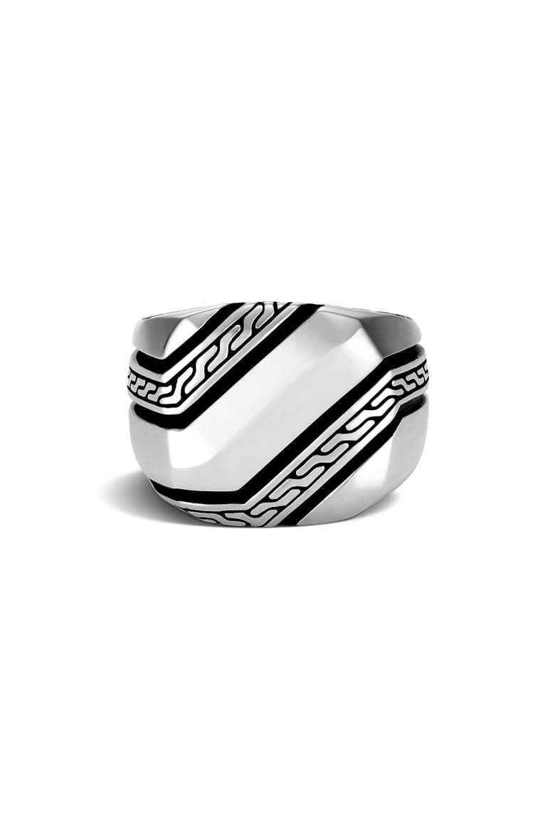 Classic Chain Signet Ring, Main, color, SILVER