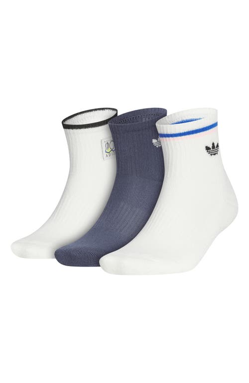 Adidas Originals Adidas Sports Club Assorted 3-pack Quarter Socks In Cloud White/shadow Navy/blue