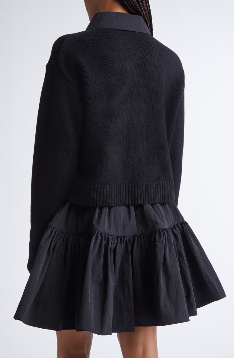 Cecilie Bahnsen Bibi Recycled Cashmere & Wool Cardigan, Alternate, color, Black