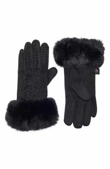 Plush Faux Fur Cuff Tech Gloves
