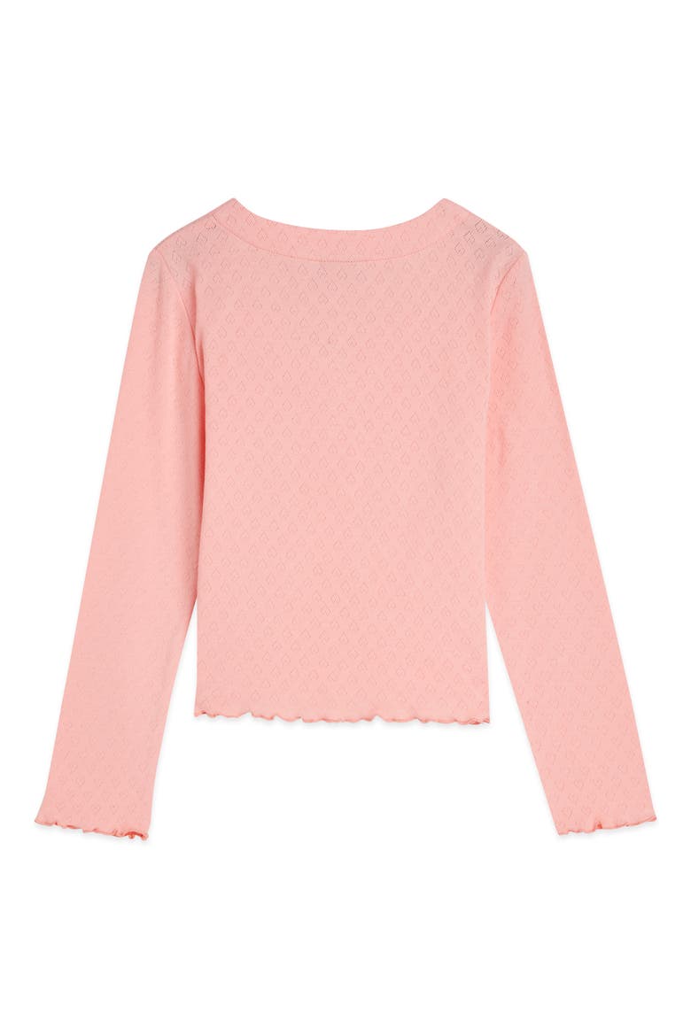 Kids' 2Fer Pointelle Cardigan & Sweater Tank Set, Alternate, color, APRICOT BLUSH