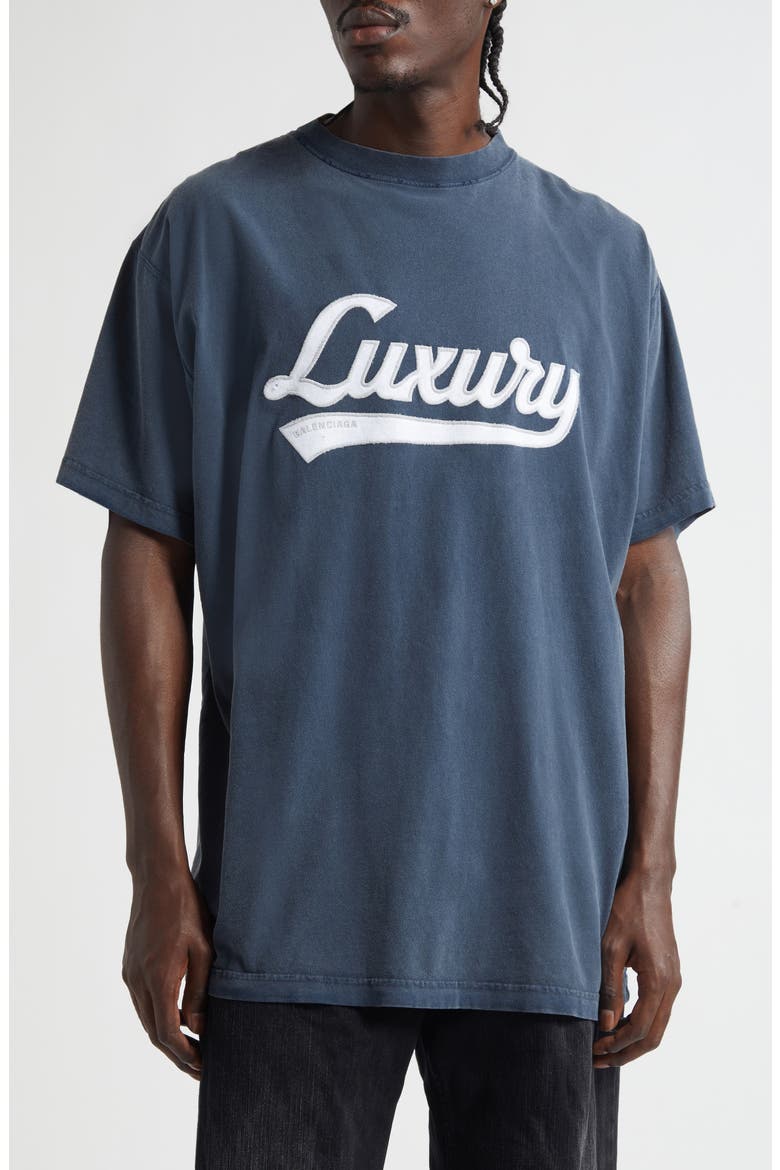 Medium Fit Luxury Cotton T-Shirt, Main, color, 8593 WASHED NAVY/ WHITE