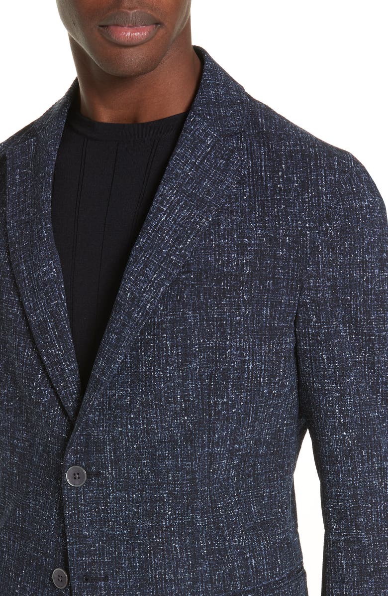 Emporio Armani Trim Fit Seersucker Sport Coat, Alternate, color,