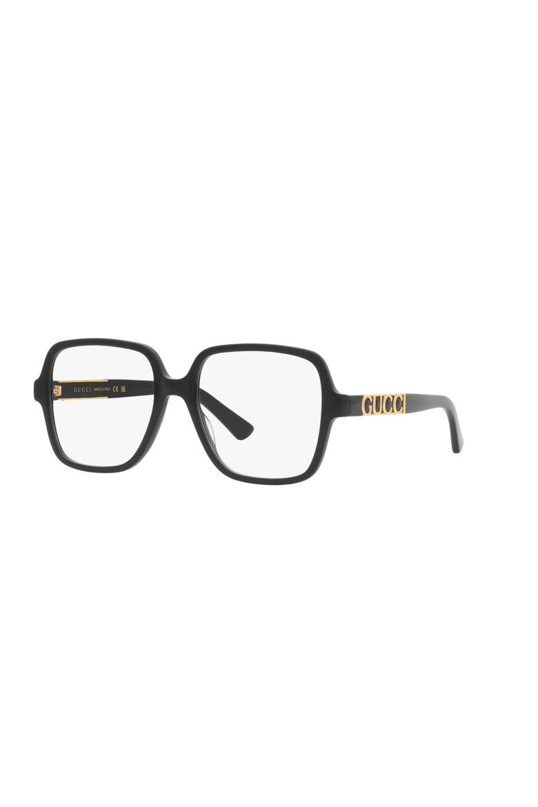 56mm Rectangle optical glasses, Main, color, Black