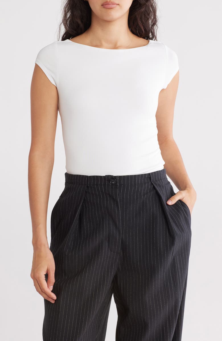 Free People Katie Tie Back Cowl Neck Knit Top, Main, color, Ivory