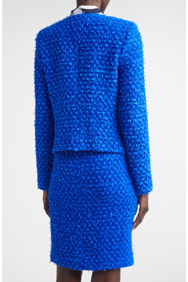 Wool Blend Fringed Eyelash Yarn Jacket, Alternate, color, COBALT MULTI