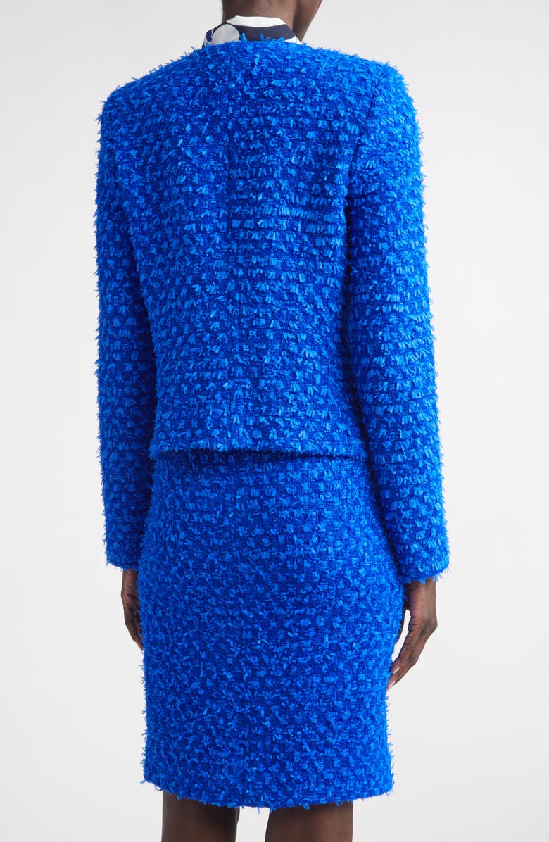 ST. JOHN Wool Blend Fringed Eyelash Yarn Jacket, Alternate, color, Cobalt Multi
