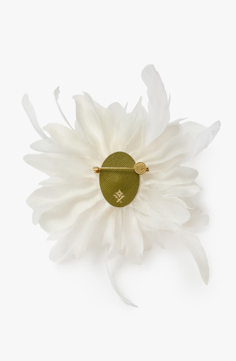 Helena Simon The White Dahlia Duster Floral Brooch, Alternate, color, White