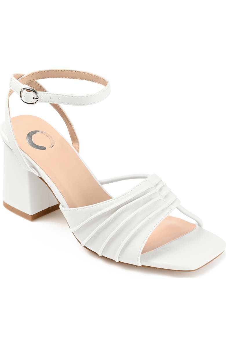 Journee Collection Shillo Pleated Sandal, Main, color, White