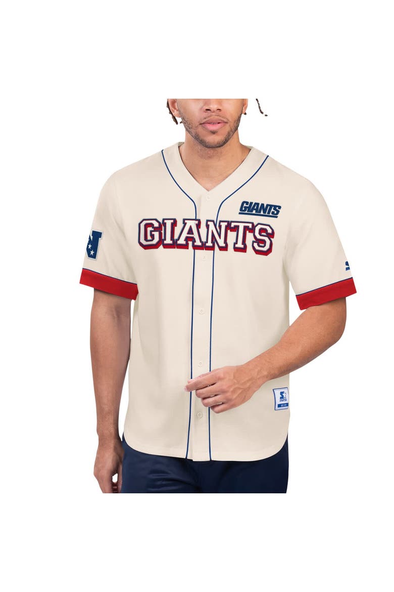 Men's Starter Cream New York Giants Relay Vintage Full-Button Baseball Top, Main, color, Cream