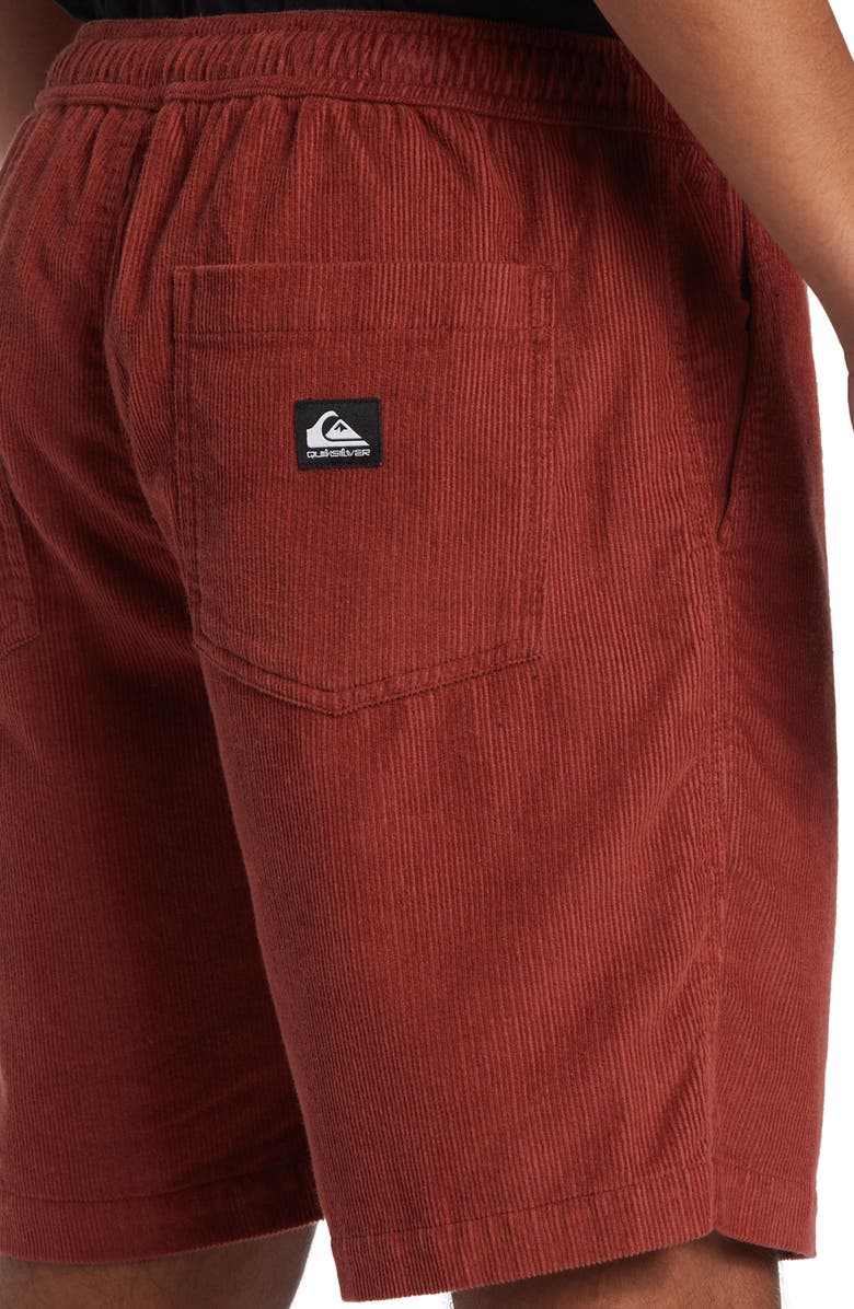 Quiksilver Taxer Corduroy Drawstring Shorts, Alternate, color, Henna