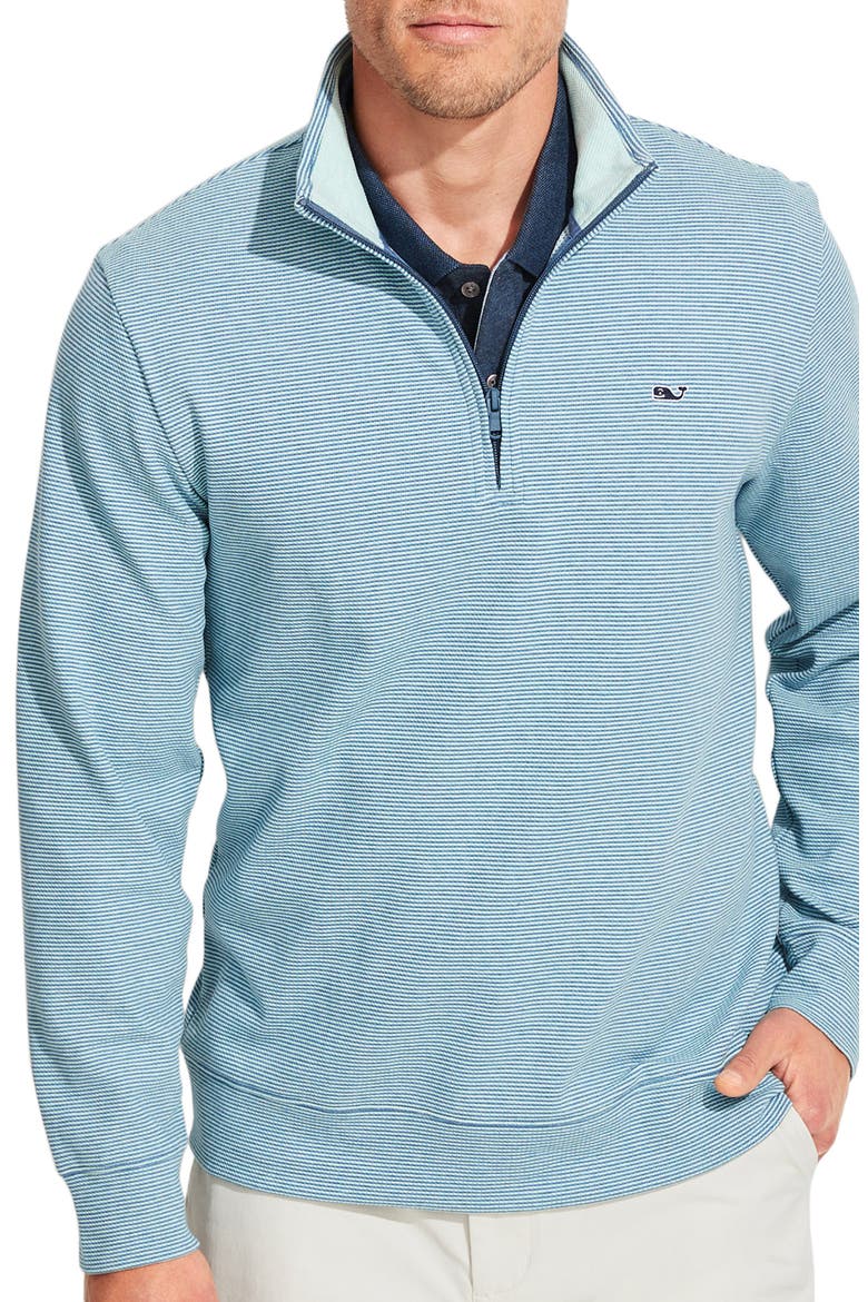 Coopers Town Stripe Quarter Zip Pullover, Main, color, MOONLIGHT