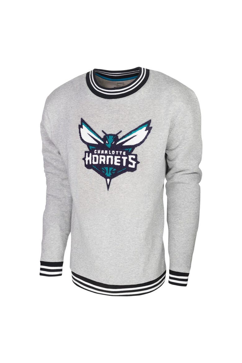 Men's Stadium Essentials Heather Gray Charlotte Hornets Club Level Pullover Sweatshirt, Alternate, color, Heather Gray