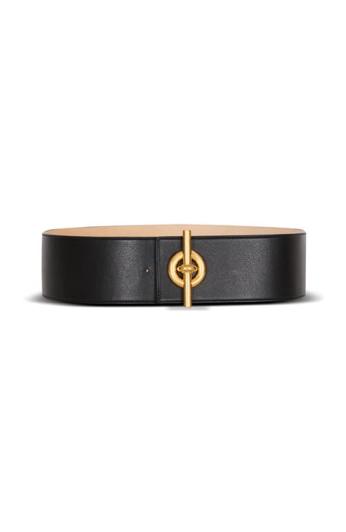 Balmain Calfskin T-bar Belt In Black