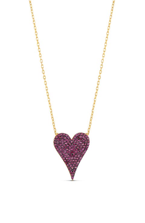 Small Pavé Heart Pendant Necklace