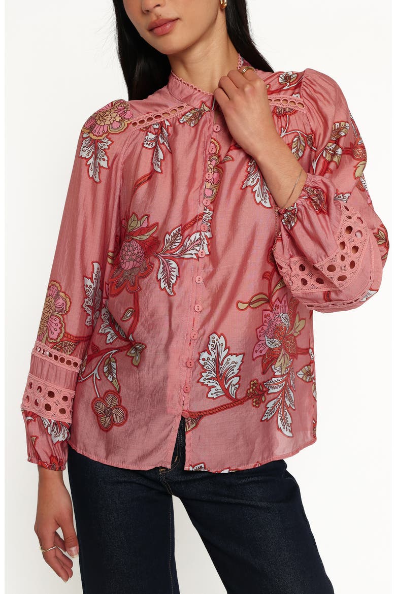 Eugenia Button-Up Shirt, Alternate, color, PINK FLORAL