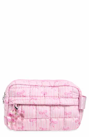 Kids' Bow Quilted Cosmetic Pouch with Charm
