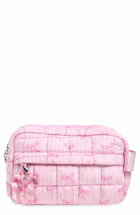Kids' Bow Quilted Cosmetic Pouch with Charm