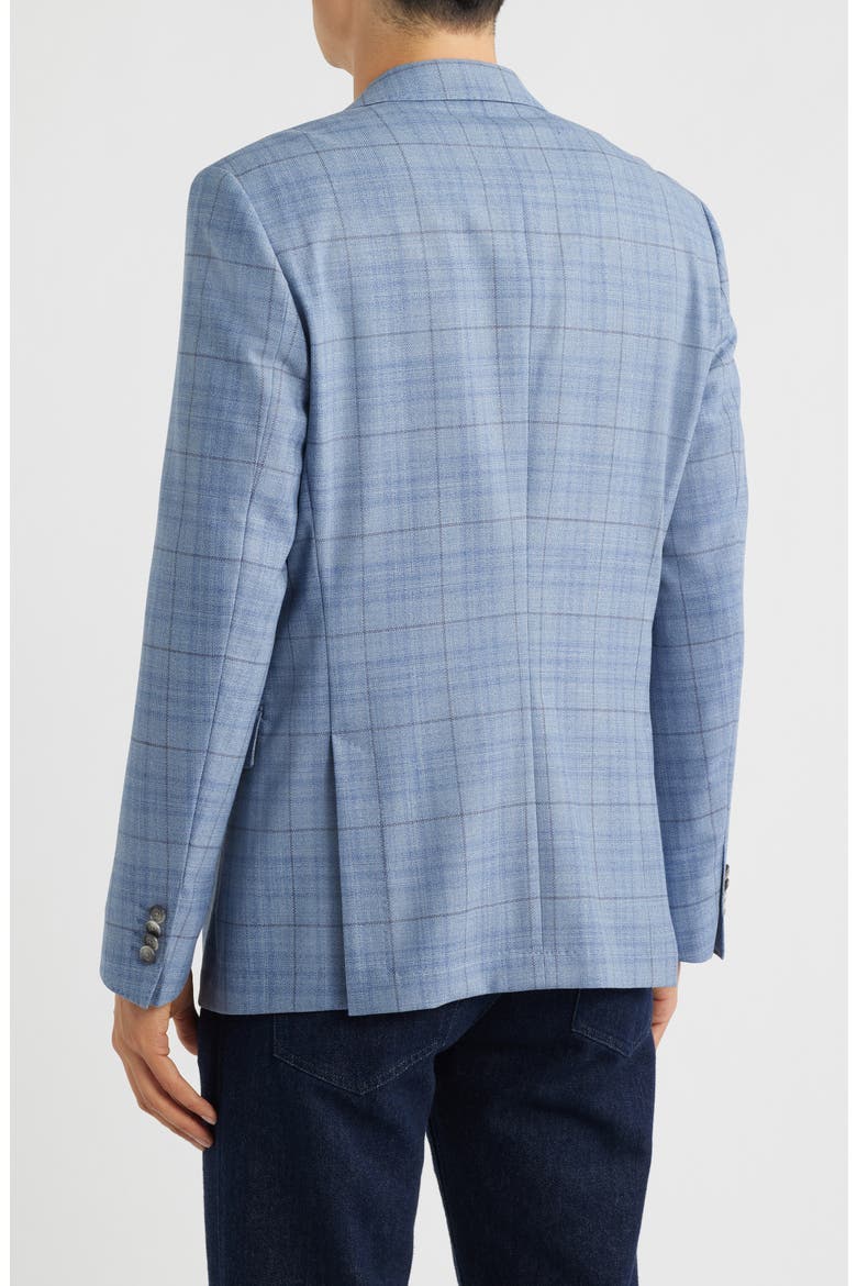 Hutson Slim Fit Plaid Wool Blend Sport Coat, Alternate, color, BLUE