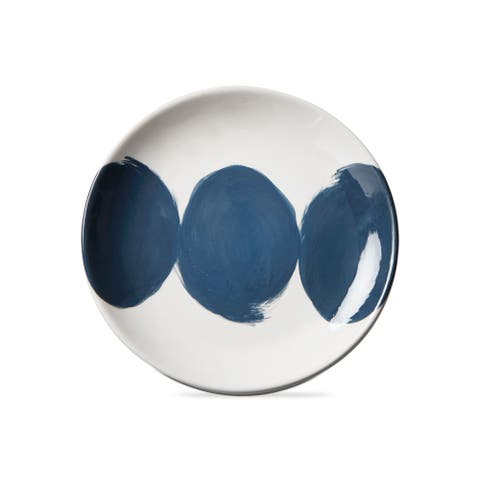 Brushstroke Blue Multi Ceramic Appetizer Plates Set