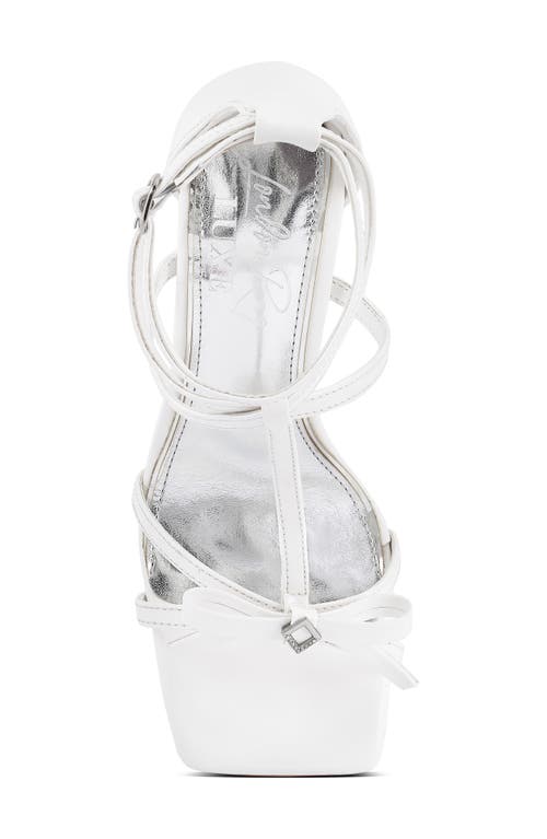 London Rag Affluence T-strap Stone Encrusted Heeled Sandal In White