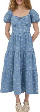 AUGUST SKY Floral Midi Dress