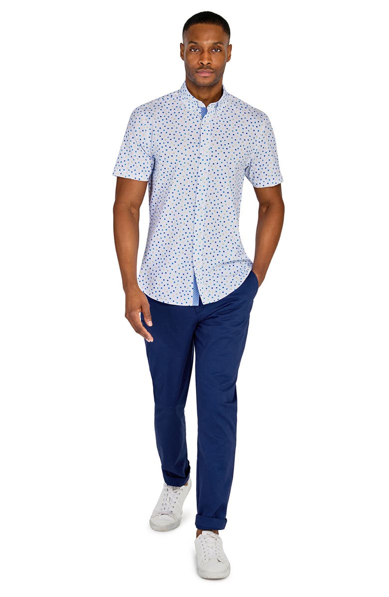 CONSTRUCT Slim Fit Tennis Ball Recycled 4-Way Stretch Performance Short Sleeve Shirt, Alternate, color, 