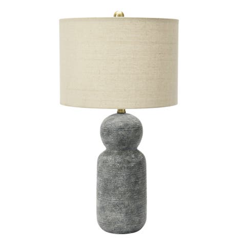 14 in. Round Stoneware Desk Lamp