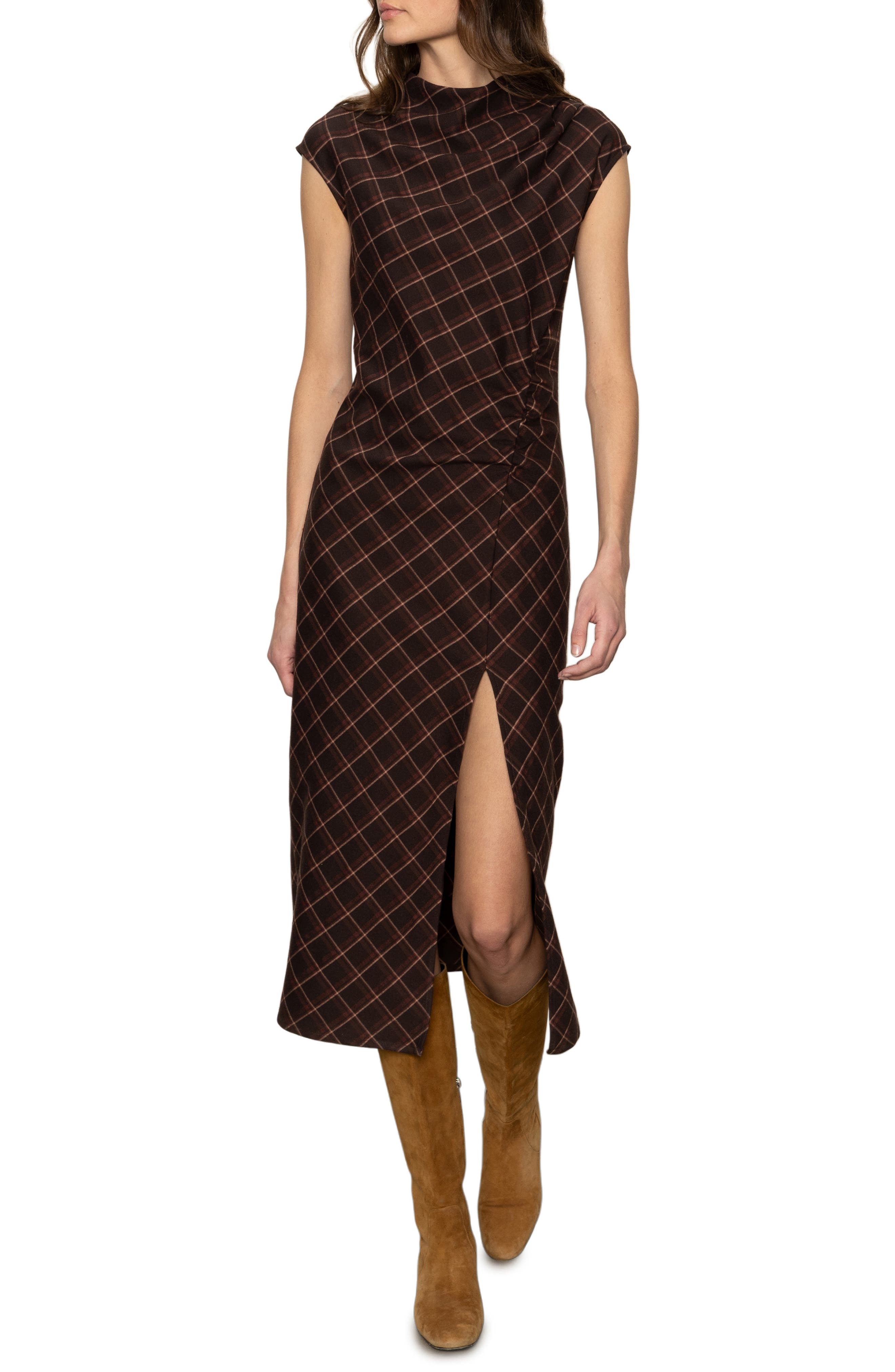 fall checkered dress FALL IN LOVE PLAID MAXI DRESS